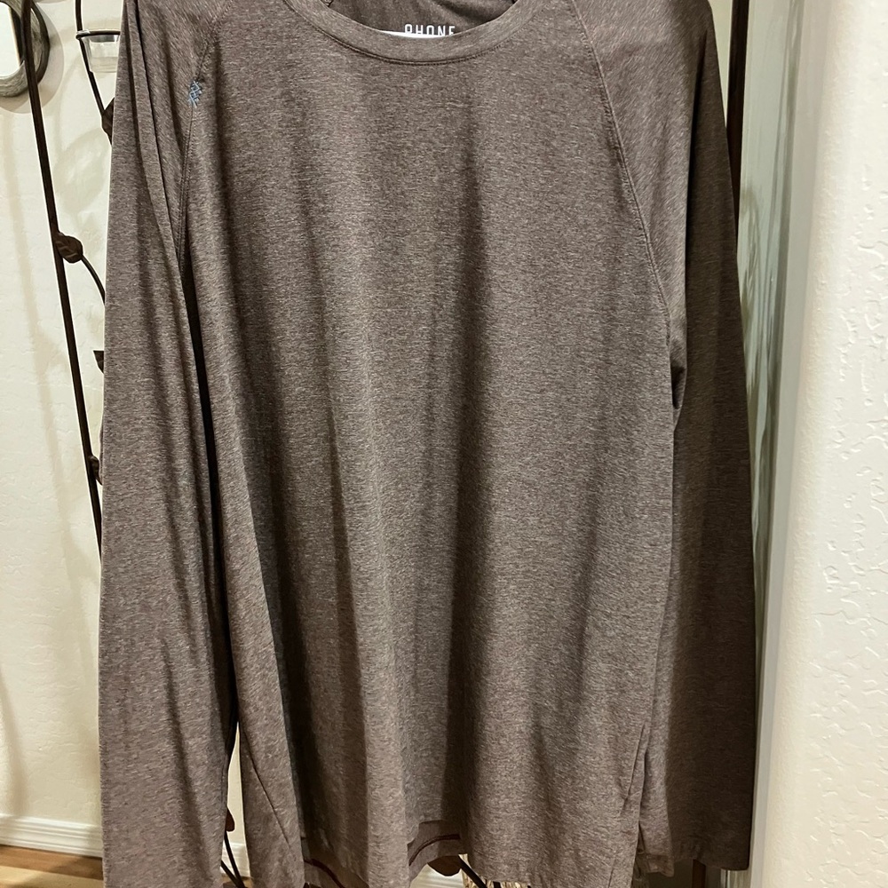 Rhone Heather Gray Crew Neck Shirt